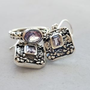 ⬇️ SET! Amethyst Ring & Earrings Set Sterling Silver ⬇️PRICE DROP (SET!)